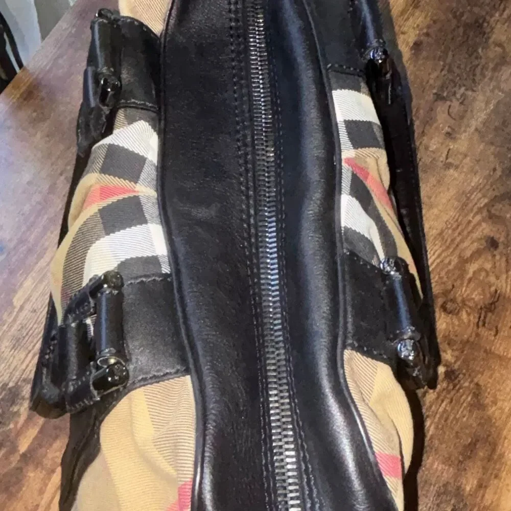 Burberry Knight Bag Purse Satchel signature nova house check XL leather/canvas - Picture 6 of 15